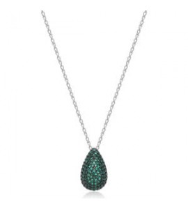 Collana Gioielli Fancy by Brosway in argento 4 zirconi forma goccia verde smeraldo flg117