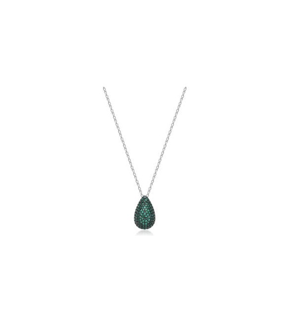 Collana Gioielli Fancy by Brosway in argento 4 zirconi forma goccia verde smeraldo flg117