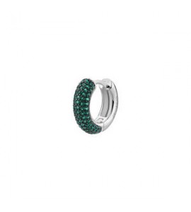 Mono Orecchino cerchietto Gioielli Fancy by Brosway in argento zirconi verde smeraldo mm 15 flg121