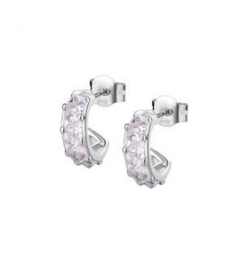 Orecchini Cerchietto Donna Gioielli Rosato Vittoria in argento e cristalli RZVT27