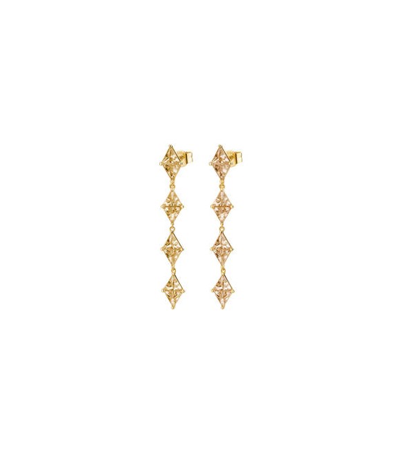 Orecchini Pendenti Donna Gioielli Rosato Vittoria in argento dorato e cristalli RZVT26