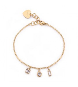 Bracciale Donna Gioielli Sagapò Luce in acciaio dorato con cristalli sce26