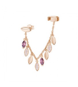 Mono Orecchino Ear Cuff Donna Gioielli Rosato Gaia in argento rosato e cristalli RZGA55