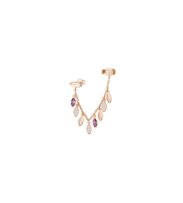 Mono Orecchino Ear Cuff Donna Gioielli Rosato Gaia in argento rosato e cristalli RZGA55