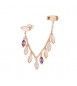 Mono Orecchino Ear Cuff Donna Gioielli Rosato Gaia in argento rosato e cristalli RZGA55