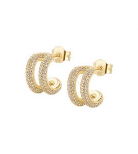 Orecchini Donna Gioielli Rosato Bianca in argento dorato a cerchietto RZBI73