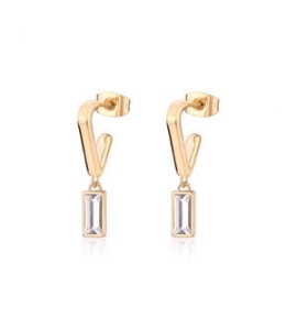 Orecchini Donna Gioielli Sagapò Luce in acciaio dorato pendenti con cristalli sce38