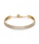 Bracciale Donna Gioielli Brosway Desideri in acciaio dorato tennis tre fili con zirconi bianchi bei092