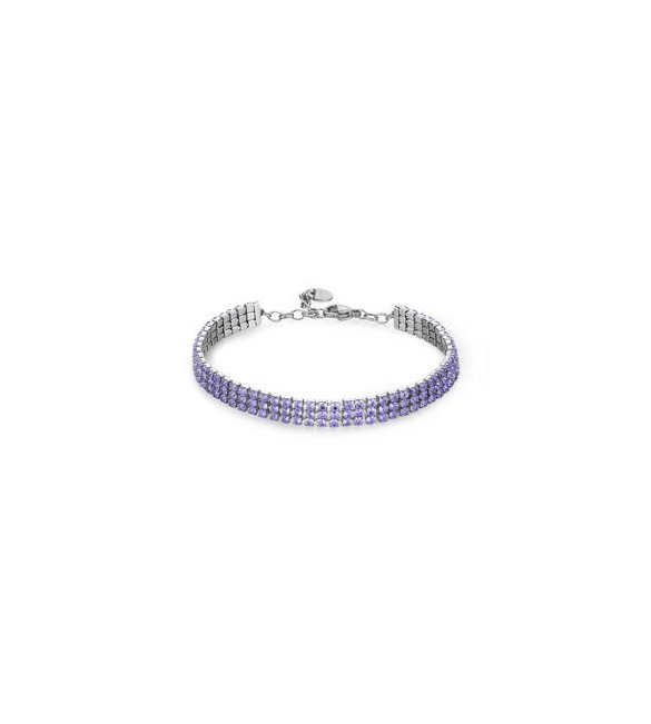 Bracciale Donna Gioielli Brosway Desideri in acciaio tennis tre fili con zirconi ametista bei095