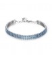 Bracciale Donna Gioielli Brosway Desideri in acciaio tennis tre fili con zirconi azzurro bei094
