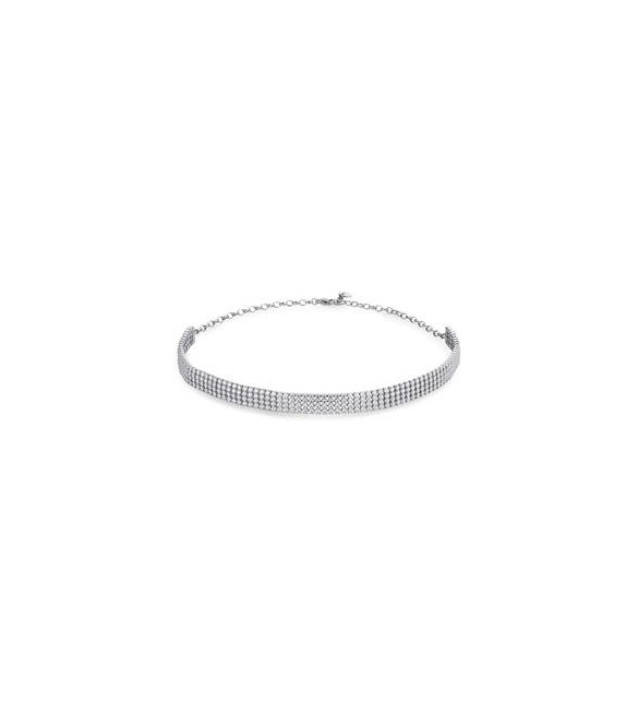 Collana Choker Donna Gioielli Brosway Desideri in acciaio tre fili con zirconi bianchi bein021