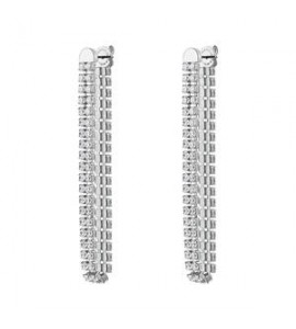 Orecchini Pendenti Donna Gioielli Brosway Desideri in acciaio due fili con zirconi bianchi beie029