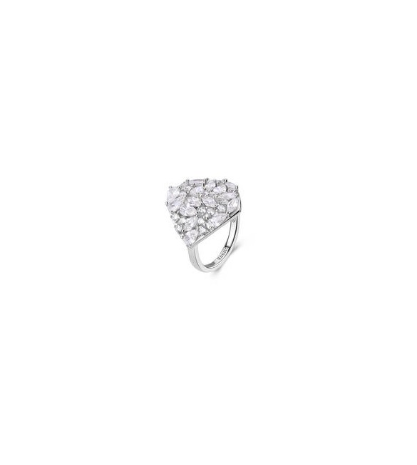Anello Donna Gioielli Rosato Gemma in argento a rombo con zirconi misura 18 RZGE50D