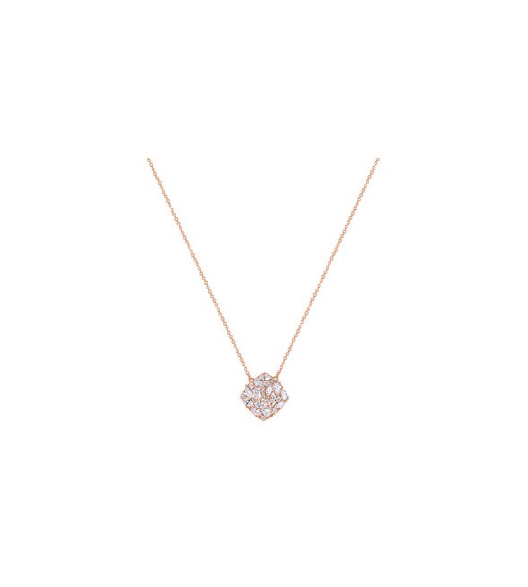 Collana Donna Gioielli Rosato Gemma in argento rosato a rombo con zirconi RZGE08