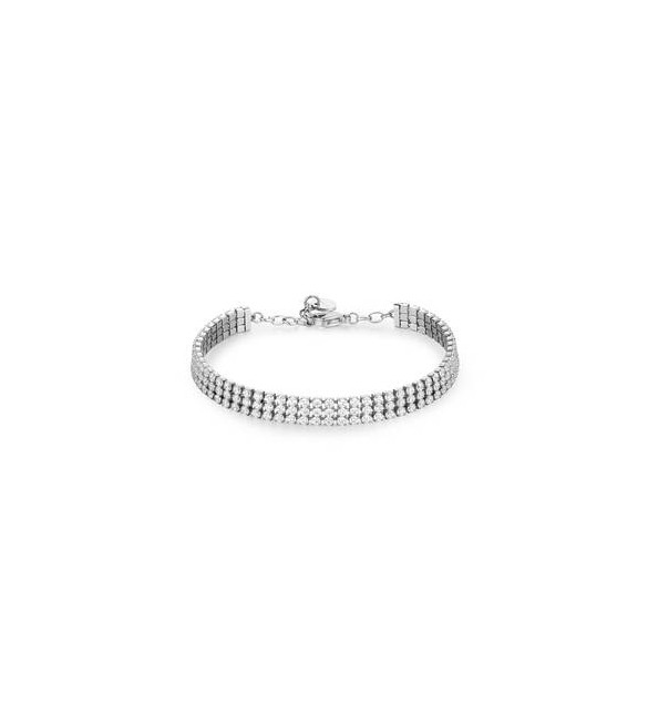 Bracciale Donna Gioielli Brosway Desideri in acciaio tennis tre fili con zirconi bianchi bei093