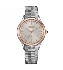 Orologio Solo Tempo Donna Citizen Gerber Eco Drive bicolore beige em1156-80x