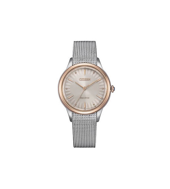 Orologio Solo Tempo Donna Citizen Gerber Eco Drive bicolore beige em1156-80x