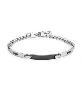 Bracciale Uomo Gioielli Sagapò Titan in acciaio e cristalli STI19