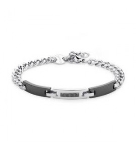 Bracciale Uomo Gioielli Sagapò Titan in acciaio e finitura nera STI12