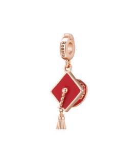Charm Gioielli Storie Rosato in argento rosato cappello laurea RZ133
