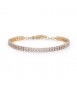 Bracciale Donna Gioielli Brosway Desideri in acciaio dorato tennis due fili con zirconi bianchi bei097