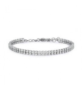 Bracciale Donna Gioielli Brosway Desideri in acciaio tennis due fili con zirconi bianchi bei096