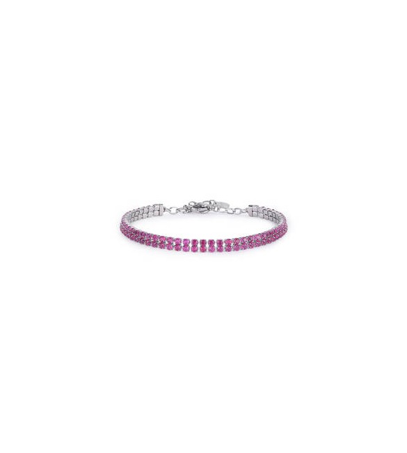 Bracciale Donna Gioielli Brosway Desideri in acciaio tennis due fili con zirconi rossi bei098
