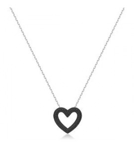 Collana Gioielli Fancy by Brosway in argento forma cuore zirconi nero FMB126
