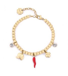 Bracciale Donna Gioielli Brosway Chakra in acciaio dorato cornetto bhkb246