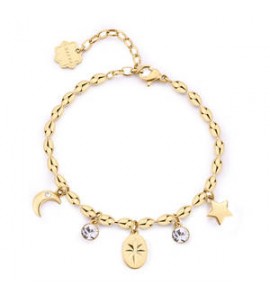 Bracciale Donna Gioielli Brosway Chakra in acciaio dorato stella bhkb248