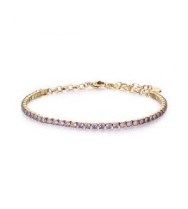 Bracciale Gioielli Brosway Desideri in acciaio dorato con zirconi ametista bei104