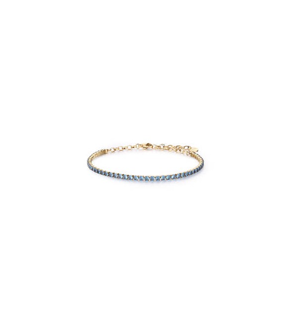 Bracciale Gioielli Brosway Desideri in acciaio dorato con zirconi azzurro bei108