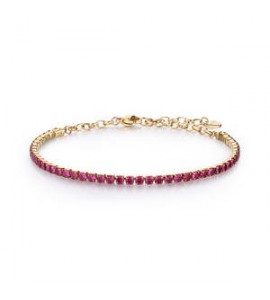 Bracciale Gioielli Brosway Desideri in acciaio dorato con zirconi rosso bei106