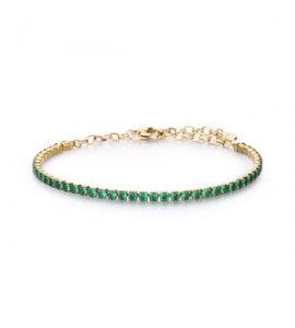 Bracciale Gioielli Brosway Desideri in acciaio dorato con zirconi verdi bei102