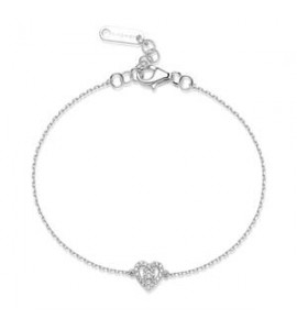 Bracciale Gioielli Fancy by Brosway in argento zircone bianco a forma di cuore FIW139