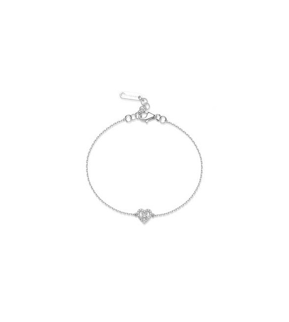 Bracciale Gioielli Fancy by Brosway in argento zircone bianco a forma di cuore FIW139