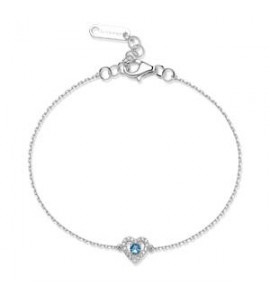 Bracciale Gioielli Fancy by Brosway in argento zircone blu a forma di cuore FFB116