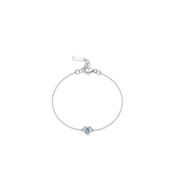 Bracciale Gioielli Fancy by Brosway in argento zircone blu a forma di cuore FFB116
