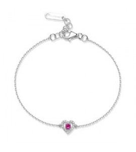 Bracciale Gioielli Fancy by Brosway in argento zircone rosso a forma di cuore FPR129