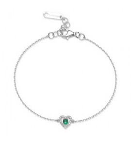 Bracciale Gioielli Fancy by Brosway in argento zircone verde a forma di cuore FLG126