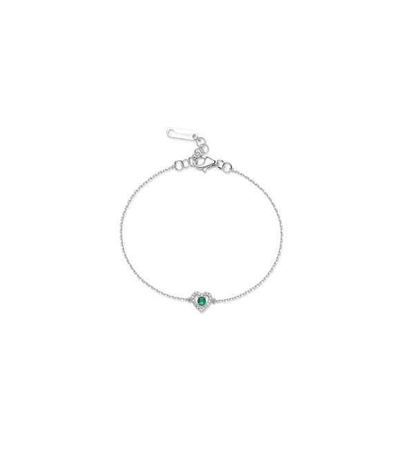 Bracciale Gioielli Fancy by Brosway in argento zircone verde a forma di cuore FLG126