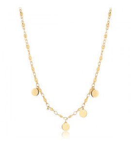 Collana Donna Gioielli Sagapò Elysium in acciaio dorato con cerchi sum02