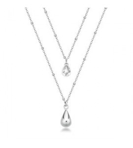 Collana doppio filo Gioielli Brosway Perfect in acciaio con goccia BPC36
