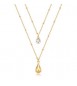 Collana doppio filo Gioielli Brosway Perfect in acciaio dorato con goccia BPC37