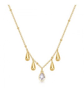 Collana Gioielli Brosway Perfect in acciaio dorato con gocce BPC39
