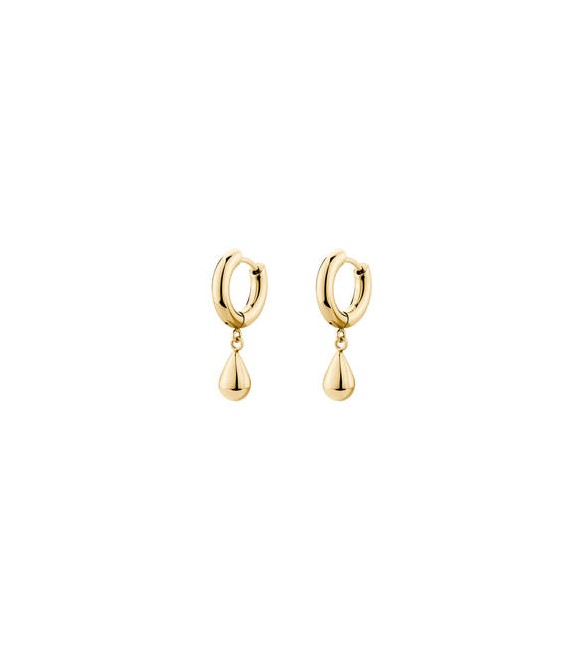 Orecchini cerchio Gioielli Brosway Perfect in acciaio dorato con pendente bpc45