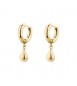 Orecchini cerchio Gioielli Brosway Perfect in acciaio dorato con pendente bpc45