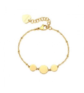 Bracciale Donna Gioielli Sagapò Elysium in acciaio dorato con cerchi sum12