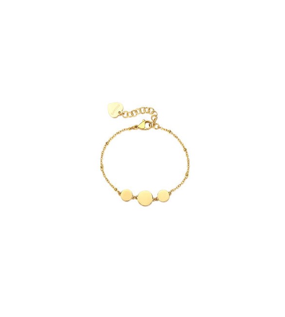 Bracciale Donna Gioielli Sagapò Elysium in acciaio dorato con cerchi sum12