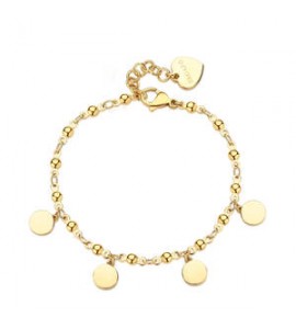 Bracciale Donna Gioielli Sagapò Elysium in acciaio dorato con cerchi sum14